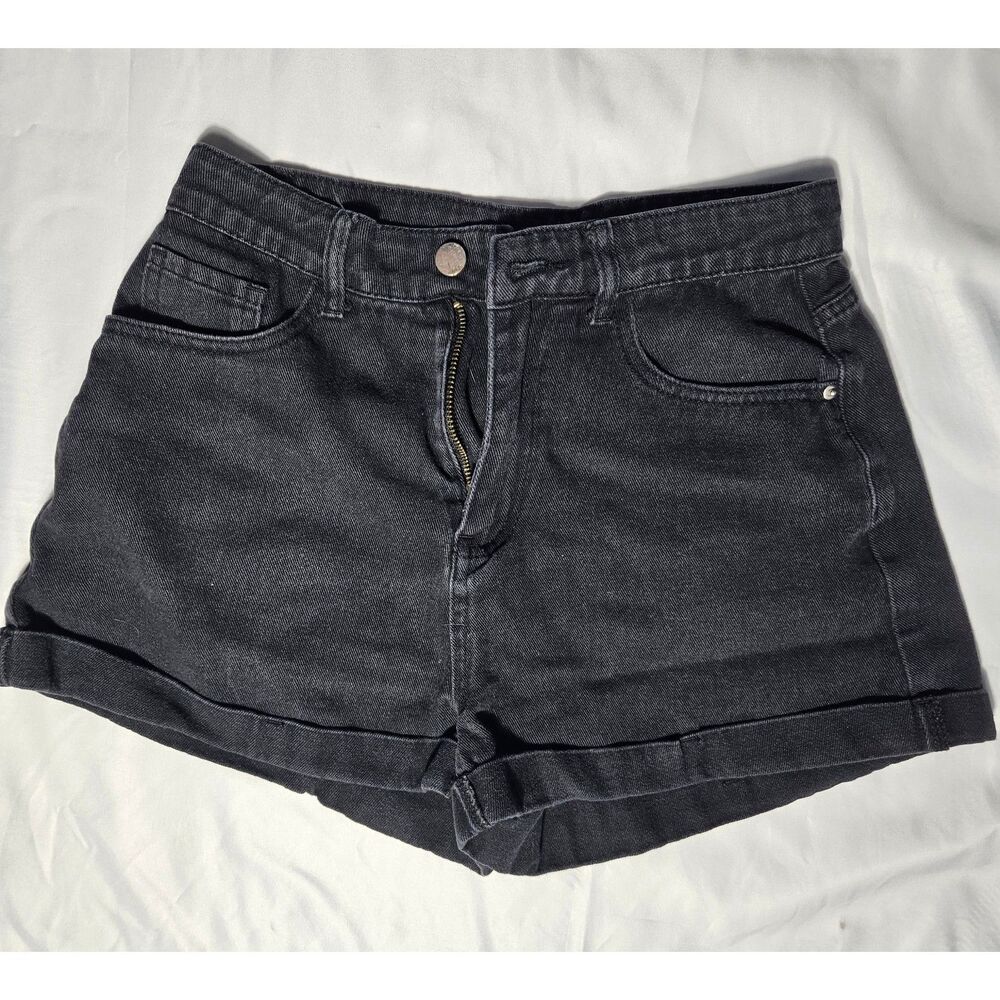 Cider washed black denim shorts, size S